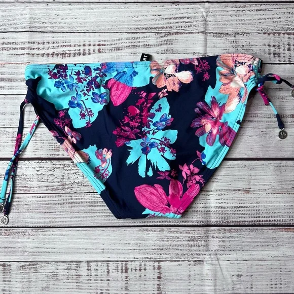 DKNY Floral Bikini Swim Bottom Navy - Picture 2 of 6